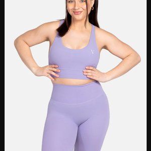 NWOT Vitae Apparel Leggings and Sports Bra Set Lilac Purple Ultra Light